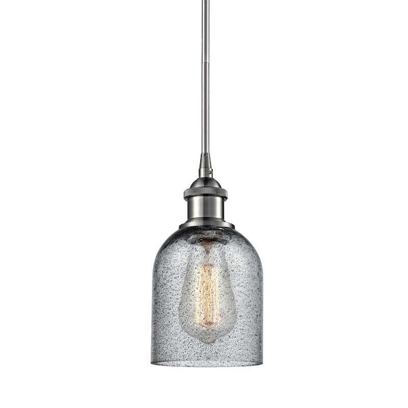 Innovations Lighting Caledonia 5" Wide Mini Pendant - Brushed Satin Nickel / Charcoal