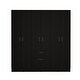 preview thumbnail 4 of 5, Davenport 1-Drawer Rectangle 6-Door Armoire Black Wengue and White