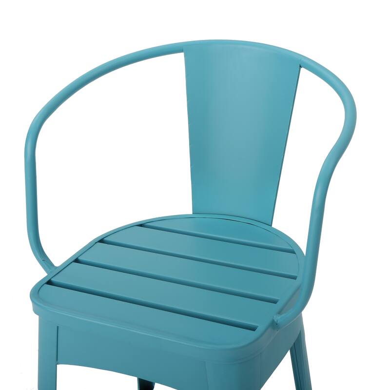 3 PC Metal Set For With a small side table and two matching cafe chairs