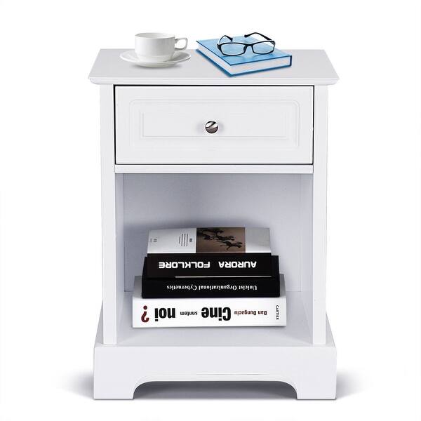 Shop Accent Table Bedside Storage Nightstand White Free Shipping