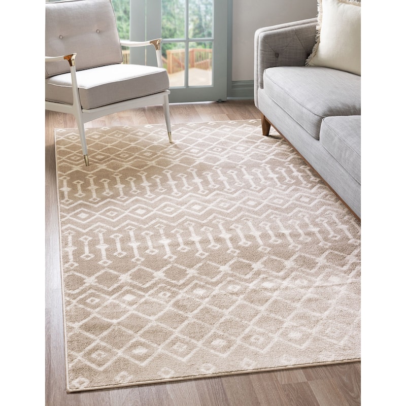 Contemporary Zala Collection Area Rug - 4'x6' - Beige