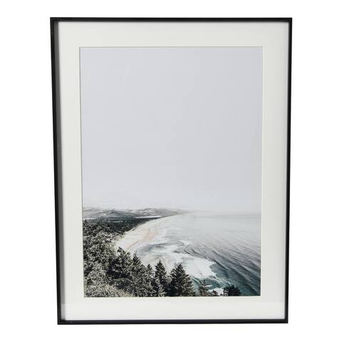 Coastline Photo Print with Black Metal Frame