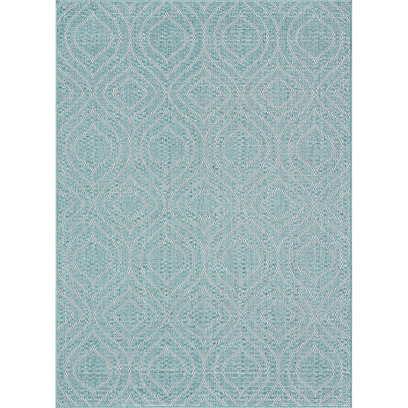 Well Woven Fallon Ludo Tribal Indoor Outdoor Area Rug - Blue - 5'3" x 7'3"
