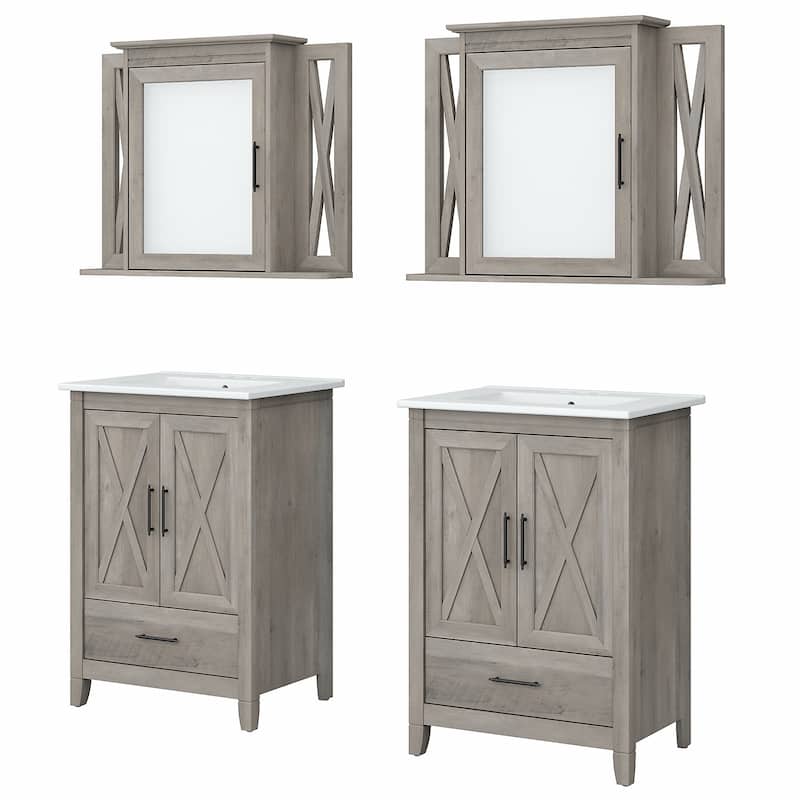 Key West 48W Double Vanity with Sinks and Cabinets by Bush Furniture
