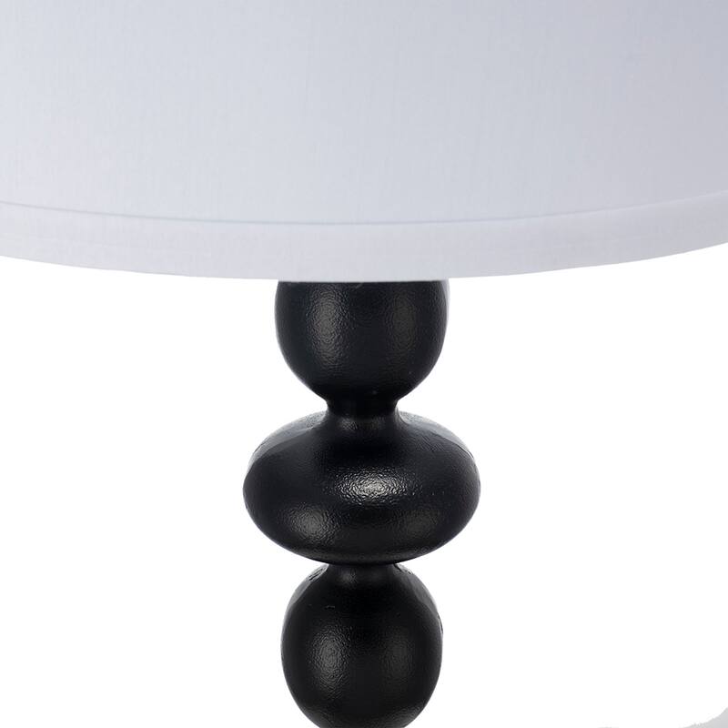 D15x29.5" Black and White Table Lamp with Round Four Tiered Body (Lamp Shade Assembly Required)