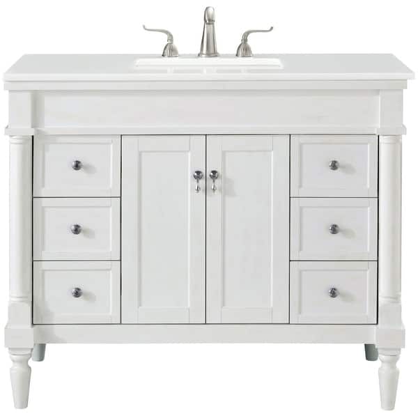 slide 2 of 11, Elegant Lighting VF13042-VW Lexington 42" Free Standing Single Basin Antique White - Painted