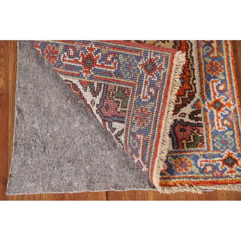 Geometric Orange Heriz Serapi Indian Rug Hand-Knotted Wool Carpet - 2'0"x 3'0"