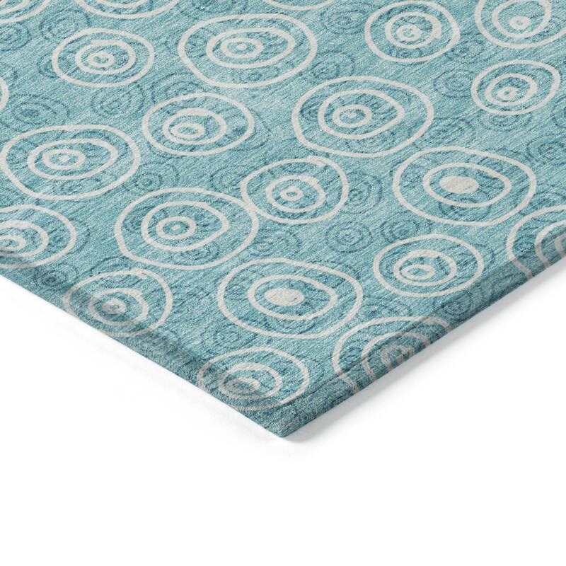 HomeRoots Geometric Transitional Rectangle Outdoor Rug