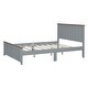 preview thumbnail 8 of 8, Full Size Wood Platform Bed Wooden Slat Support, Vintage Simple Bed Frame with Rectangular Headboard and Footboard, Grey