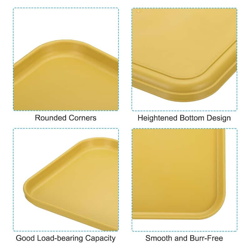 3Pcs Plastic Fast Food Serving Tray 9.8" x 6.7", Serving Platter - 9.8" x 6.7"
