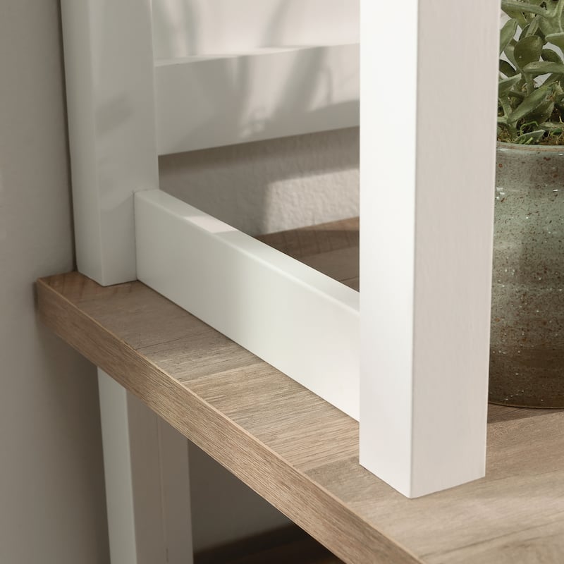 Wood Hutch with Cabinet Open Shelves, White - 60.00" W x 14.57" D x 39.13" H