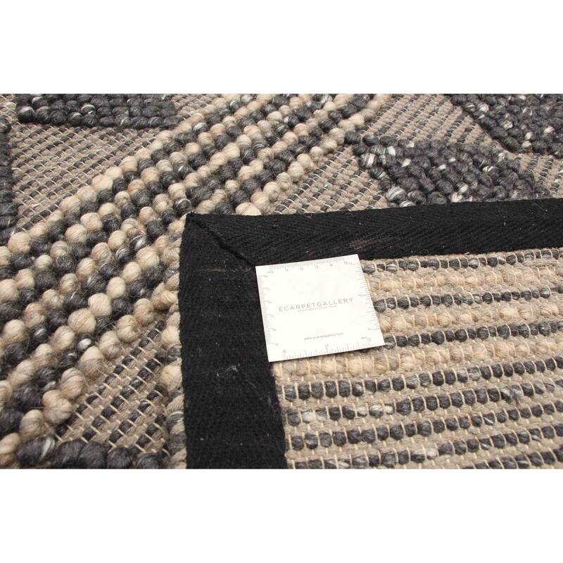 ECARPETGALLERY Braid weave Sienna Dark Grey Wool Rug - 5'1 x 7'2