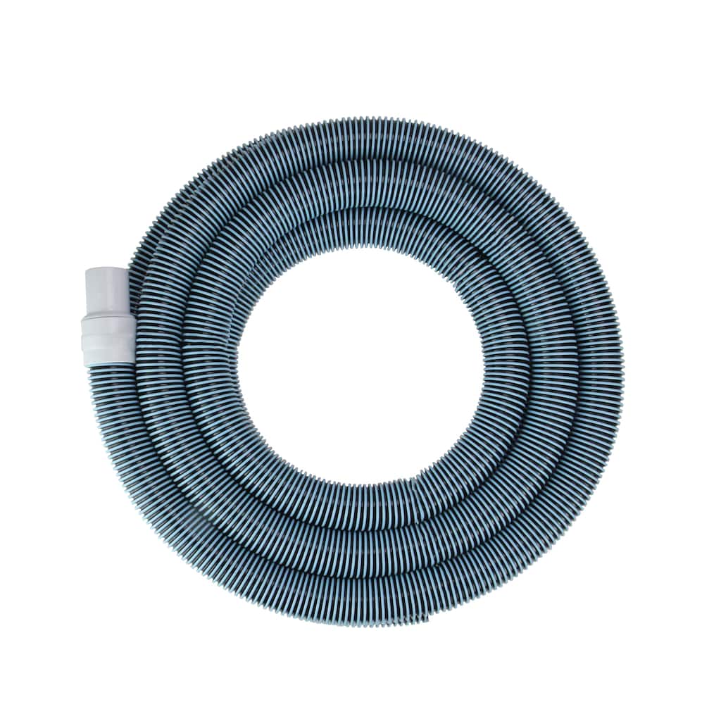 Blue Spiral Wound Vacuum Swimming Pool Hose Swivel Cuff 18' x 1.25