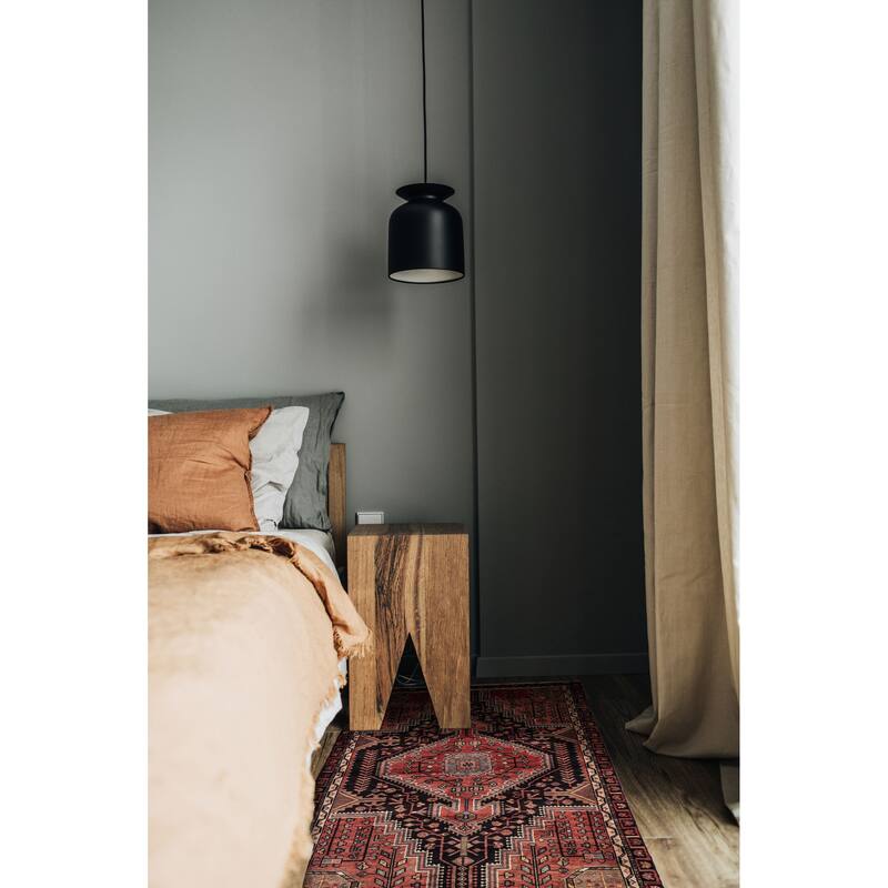 ECARPETGALLERY Hand-knotted Anatolian Vintage Black, Red Wool Rug - 4'3 x 7'10