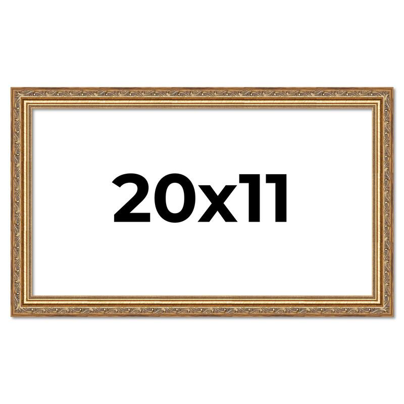 20x11 Frame Red Solid Wood Picture Frame Width 1.75 Inches | Interior Frame Depth 1 13/16 Inches