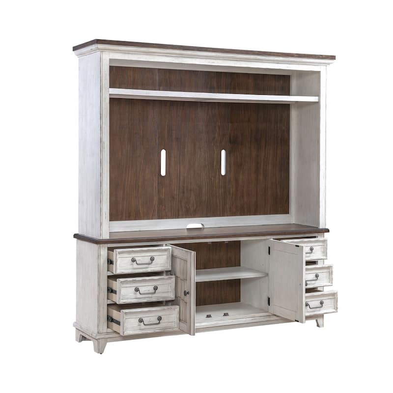 River Place Riverstone White & Tobacco Entertainment TV Console Various Sizes