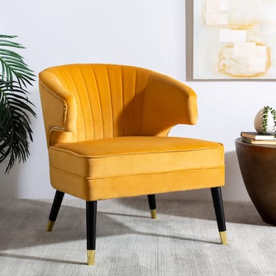 SAFAVIEH Stazia Velvet Wingback Accent Chair - 26.8" x 28" x 31.9"