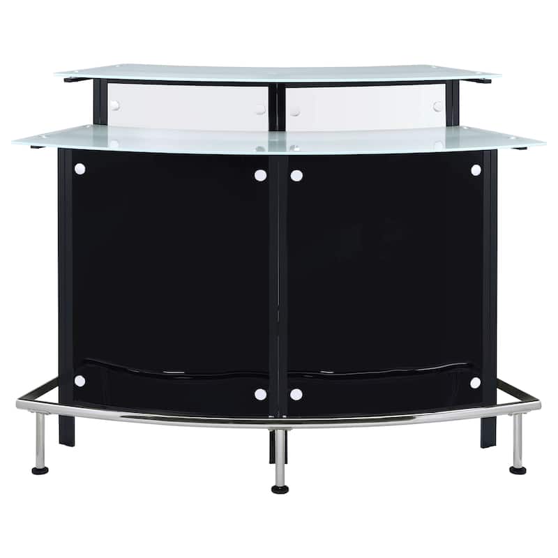 Keystone Black Curved Glass Top Home Bar Wine Cabinet