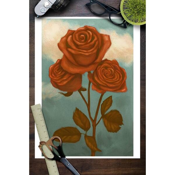 Shop Roses Oil Painting Lantern Press Artwork Art Print Multiple Sizes Available 9 X 12 Art Print Overstock 27926966