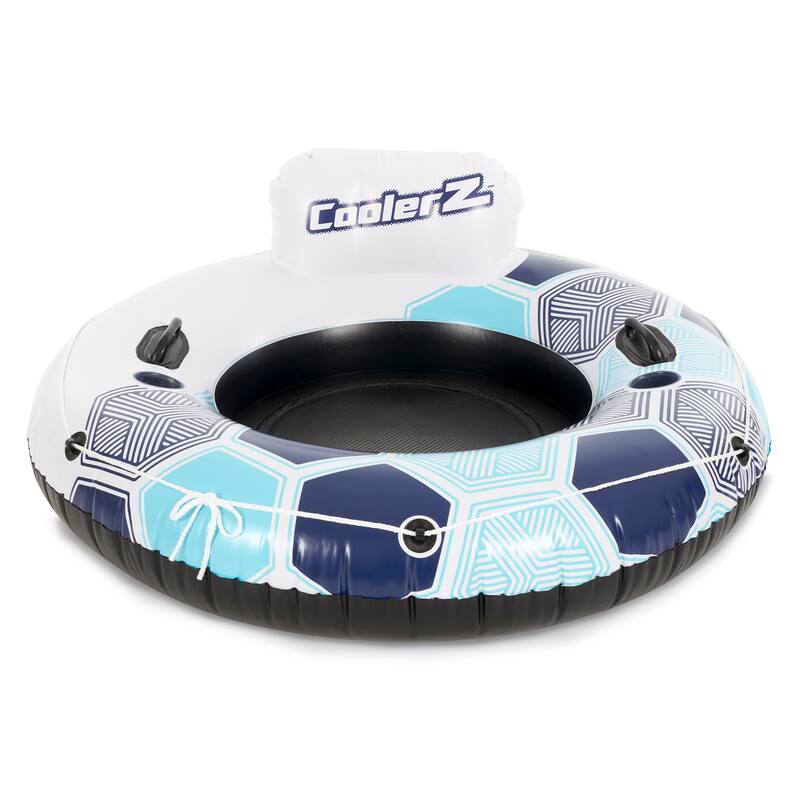 Bestway CoolerZ Rapid Rider Inflatable Lake Pool Tube Float, Blue/Gray, 2 Pack - 5