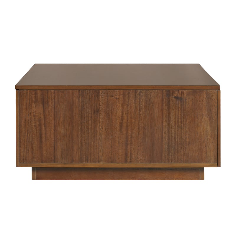 Wood Coffee Table Office Table with Four Storage Drawers, Dining Table Accent Table with Compact Square Design