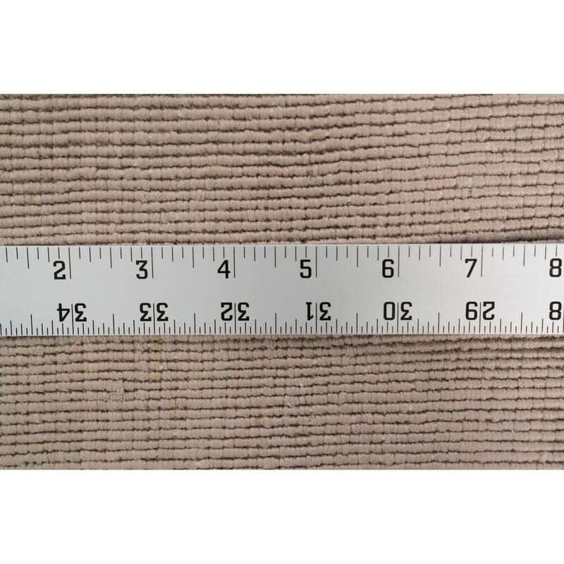 Hand Knotted Oriental Viscose Silk Carpet Modern Modern Beige & Ivories Abstract Area Rug - 12' 10'' X 9' 10''