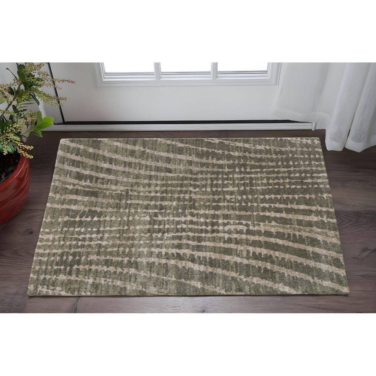 HomeRoots Lebe Abstract Industrial Rectangle Area Rug