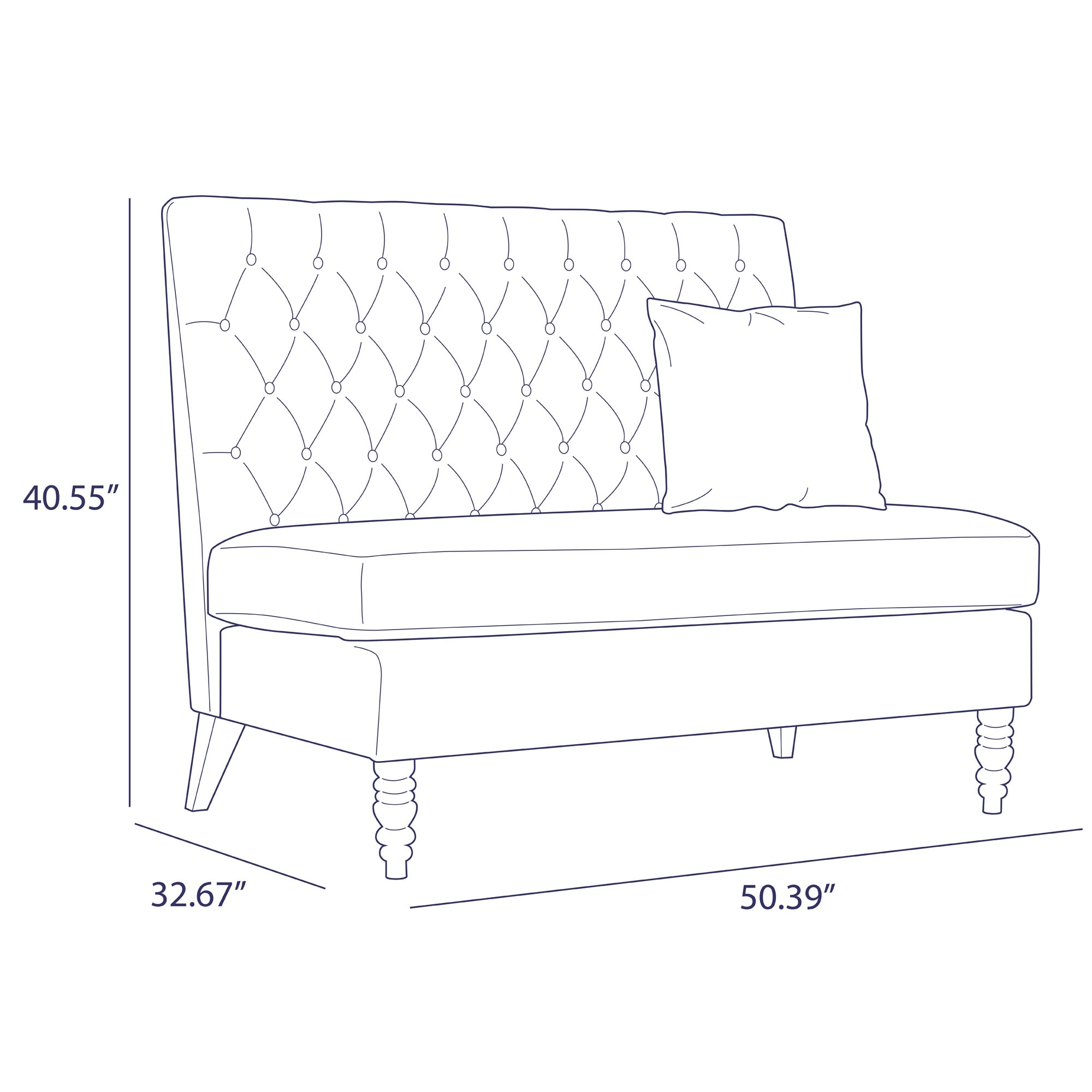 Belleze Button Tufted Settee Bedroom Bench Loveseat Sofa Velvet