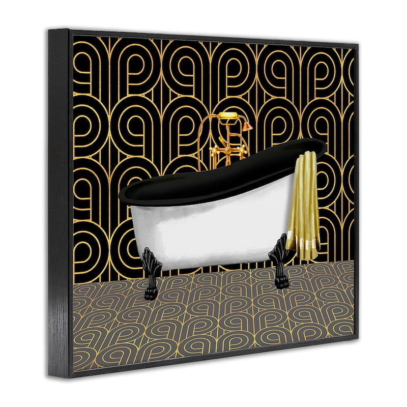 Stupell Bathroom in Deco Style Framed Giclee Art Design By Conrad Knutsen