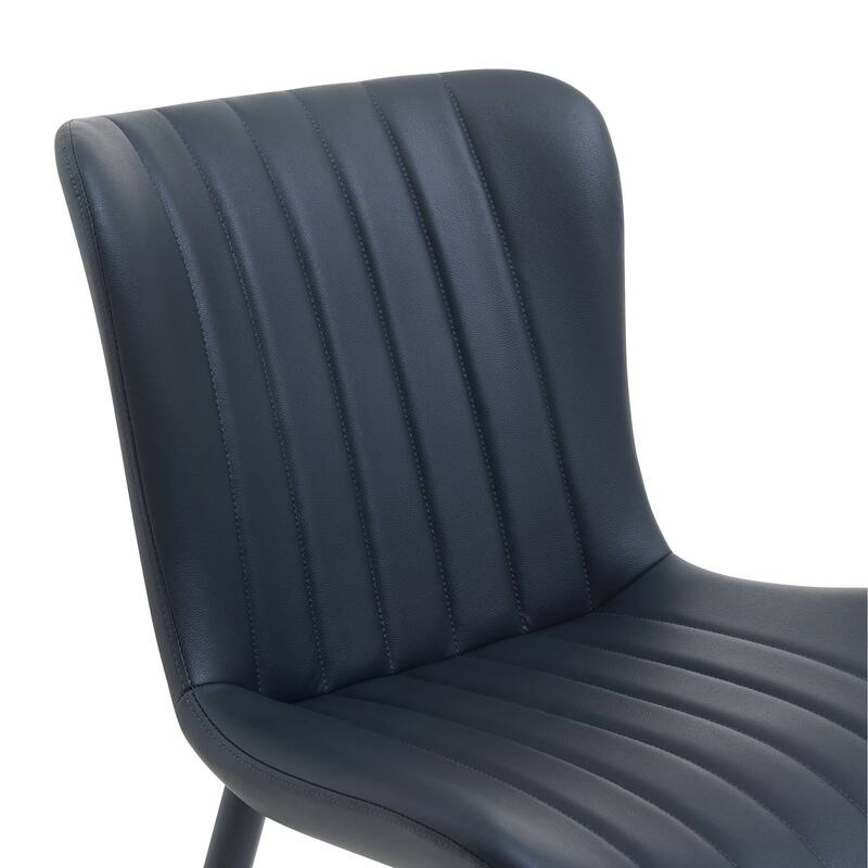 Set Of 2 Black Dining Chairs: Faux Leather Mid-Century Modern Accent Chairs For Kitchen,Dining Room,Living Room,And Reception