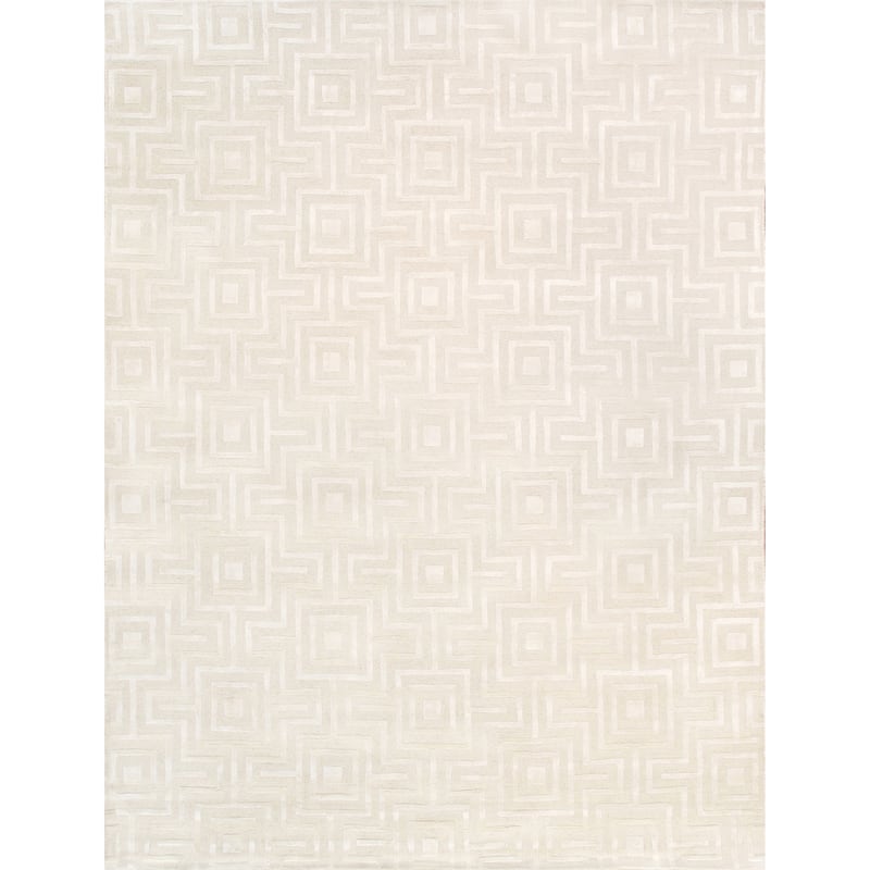 Pasargad Home Edgy Hand-Tufted Ivory BSilk & Wool Area Rug - 7' 9" X 9' 9" - Ivory