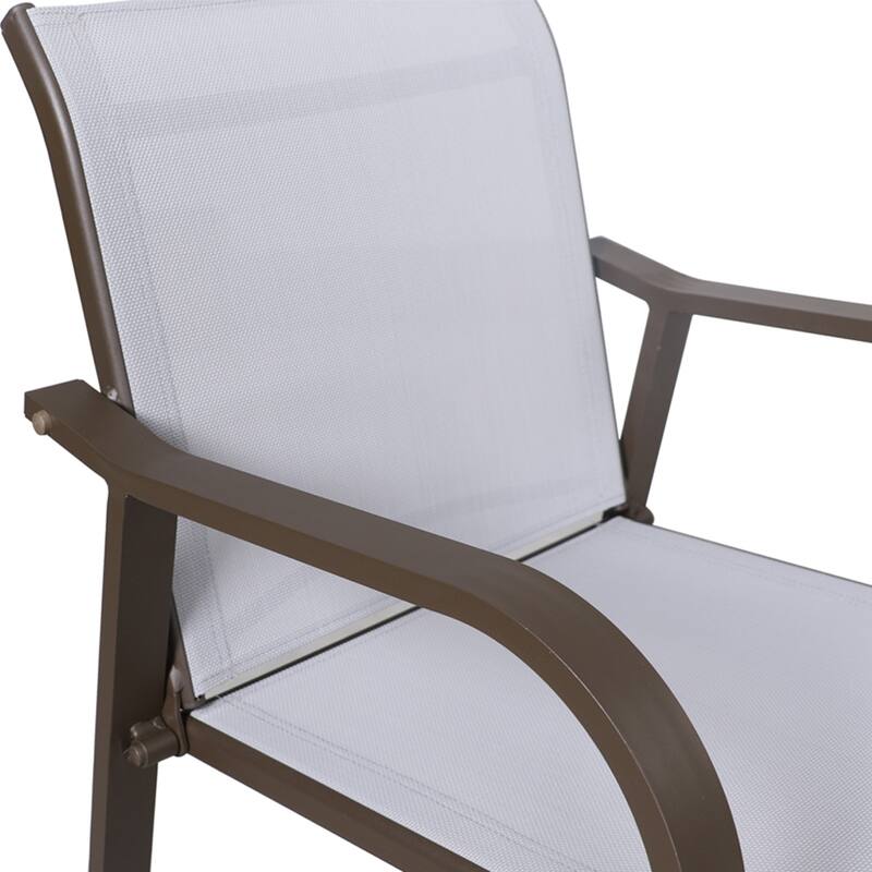 Crestlive Products Outdoor Outdoor Cast Aluminum Swivel Bar Stools with Sunbrella Cushion