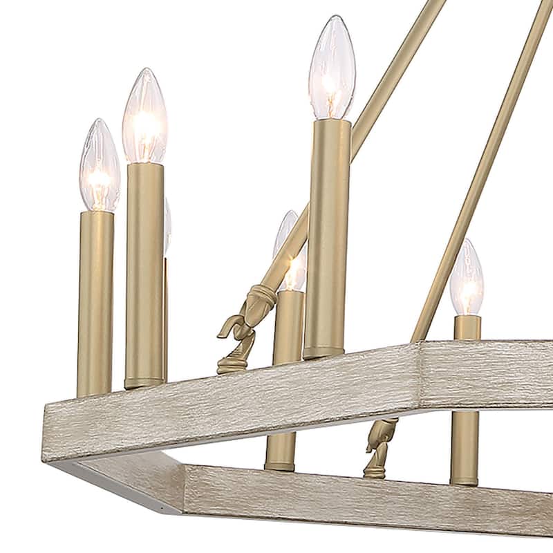 Acroma 16-light 40In Farmhouse Geometric Chandelier Candle Lighting - D 40'' * H 139''