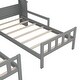 preview thumbnail 9 of 22, Double Twin Size Platform Bed with House-shaped Headboard and Built-in Nightstand