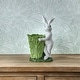 preview thumbnail 1 of 3, 12" Resin Bunny With Cabbage Pot