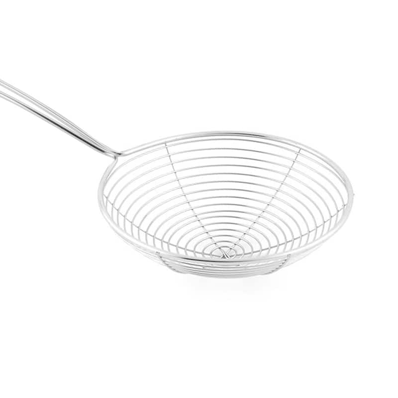 Home Kitchen Metal Wire Spiral Mesh Frying Skimmer Strainer Ladle 4.5 Inch Dia