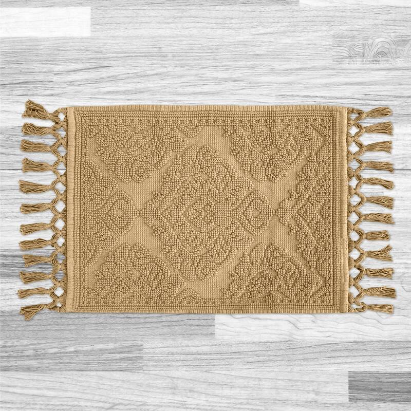 Jean Pierre Ricardo Cotton Fringe Bath Rug