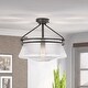 preview thumbnail 5 of 3, O'Keefe 1-Light ORB Embossed glass Semi-Flush Mount 14" x14"x 13" - Small Semi Flush