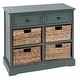 preview thumbnail 73 of 87, Cream, Teal, White or Brown Wood 2 Baskets and 1 Drawer Storage Unit - 16 x 13 x 28