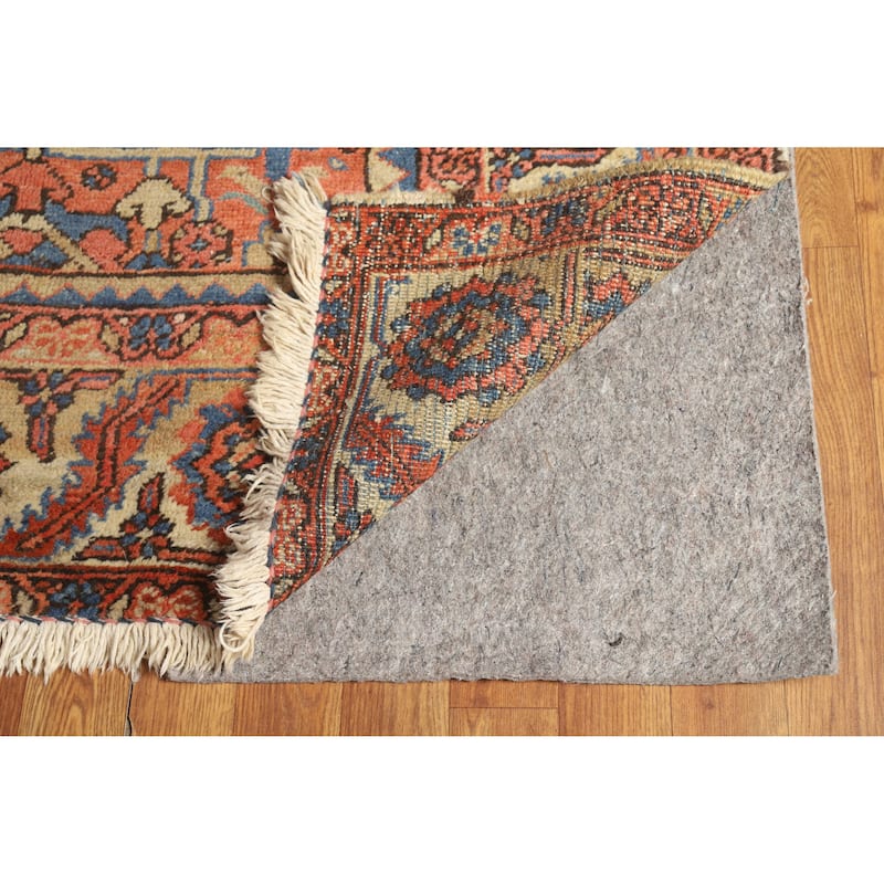 Hand Knotted Oriental 100% Wool Carpet Traditional Geometric Oranges & Rust Heriz (serapi) Area Rug - 11' 10'' X 9' 5''