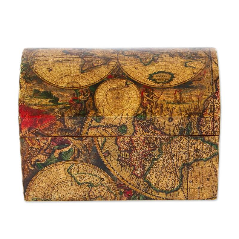 Novica Handmade Old World Decoupage Decorative Box