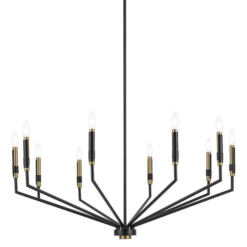 Kichler 52348 Armand 10 Light 39" Wide Taper Candle Style Chandelier - Black