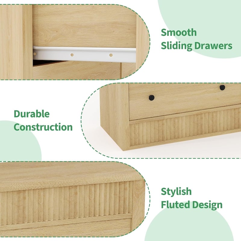 6 Drawer Dresser Storage Organizer for Living Room, Bedroom, Hallway