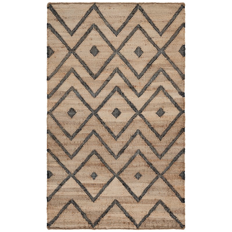 SAFAVIEH Handmade Kilim Fiorinda Flatweave Wool Rug - 4' x 6' - Natural/Charcoal