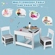 preview thumbnail 6 of 7, Gymax 3 in 1 Kids Wood Table Chairs Set w/ Storage Box Blackboard