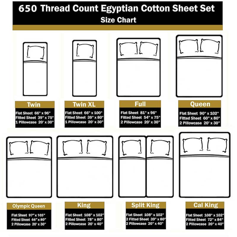 Superior Egyptian Cotton 650 Thread Count Deep Pocket Solid Sheet Set