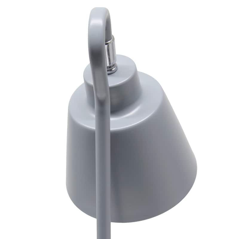 Modern Metal Desk Lamp with Dual USB Charging Ports Adjustable Arm Multiple Colors - 7.28” x 5.60” x 16”
