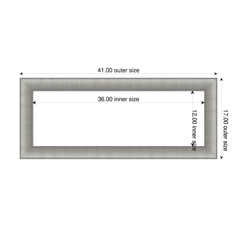 Amanti Art Elegant Brushed Honey Framed Dry Erase Magnetic Board - 41 x 17 in - Elegant Brushed Pewter