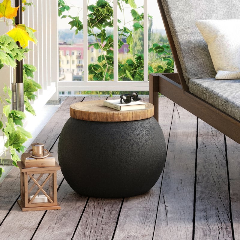 COSIEST Faux-Wood Top Side Table