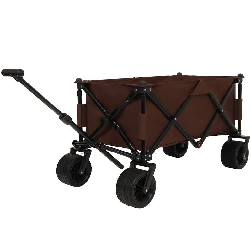 Utility Park Garden Cart - Folding Camping & Picnic Trolley, Brown